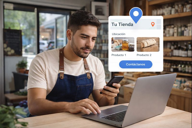 emprendedor creando su presencia digital en internet